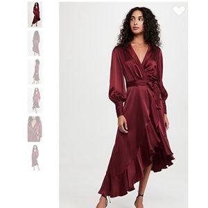 Zimmerman Ruffled silk-charmeuse midi wrap dress